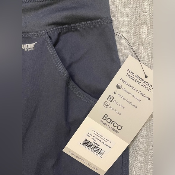 NEW Greys Anatomy 4 Pocket Yoga Knit Waist Scrub Pants in Steel Sz XL - Picture 5 of 10